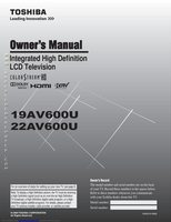 TOSHIBA 19AV600UZOM Operating Manuals
